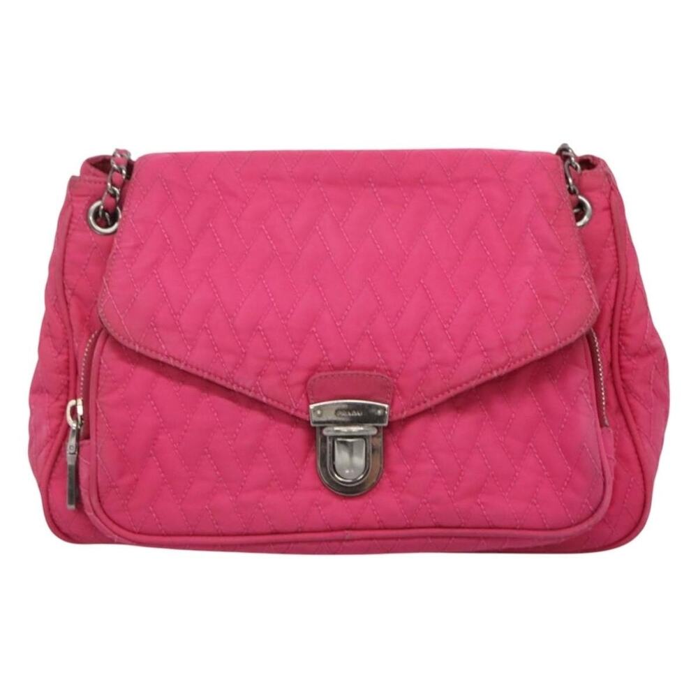 Prada Nylon Chain Shoulder Bag Pink